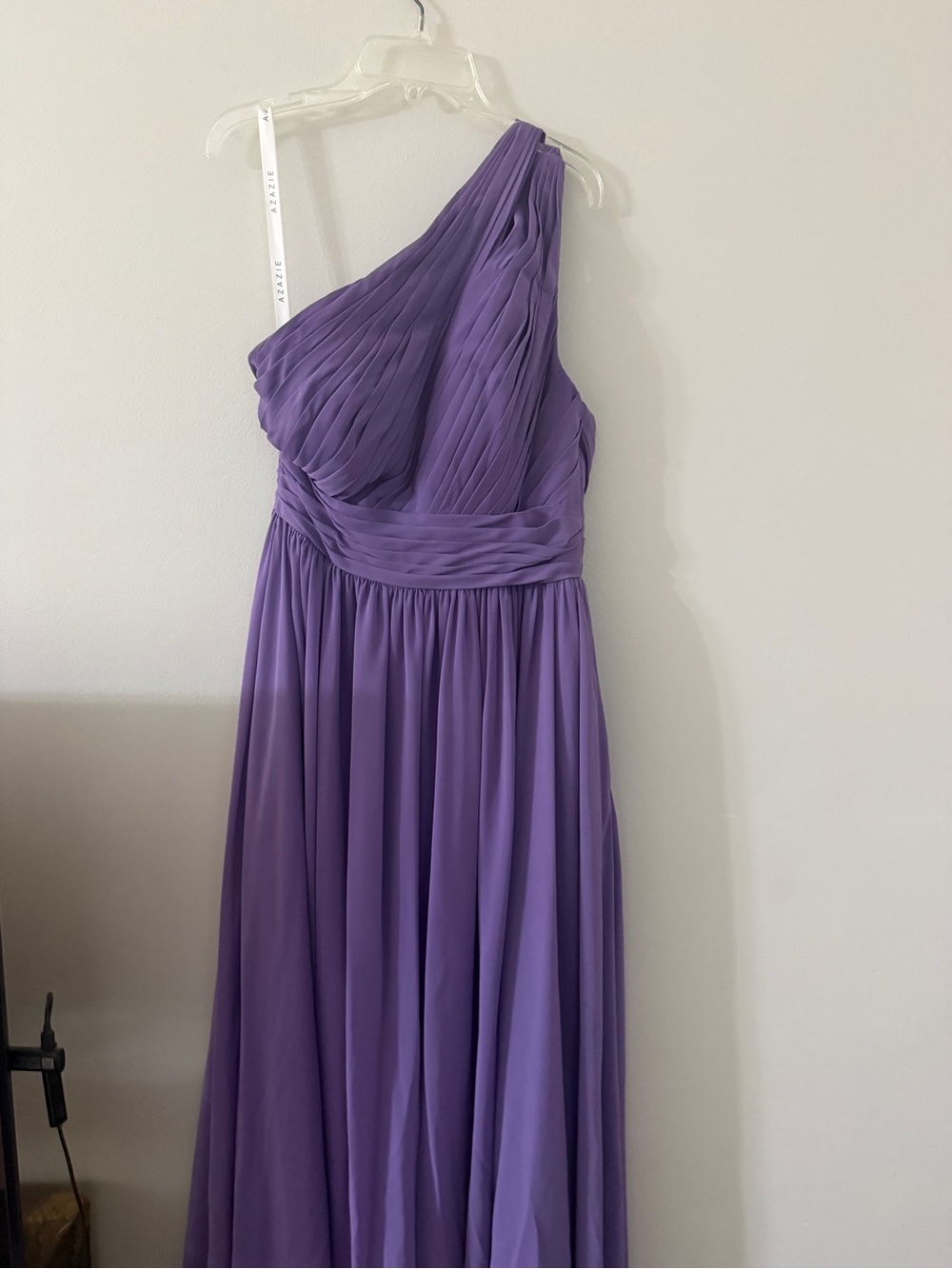 Azazie One-Shoulder Purple Chiffon Gown